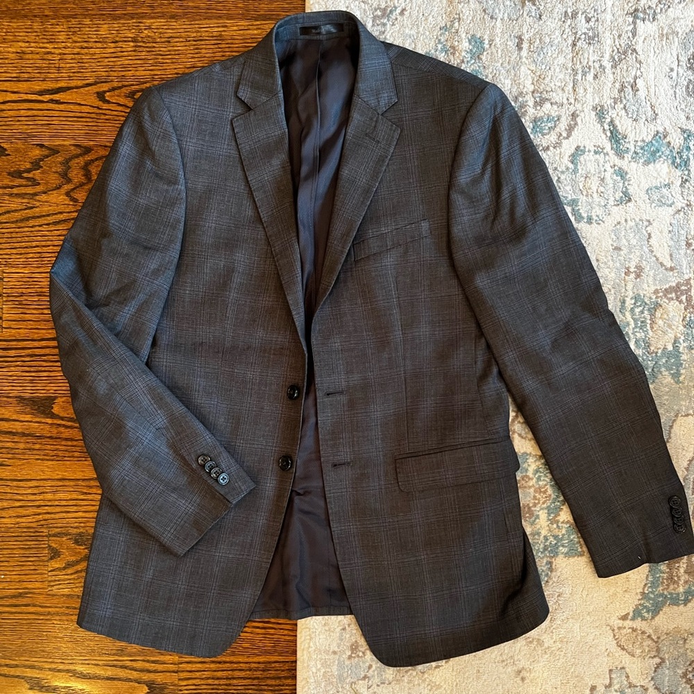 Michael Kors suit - gray and blue plaid [38R]